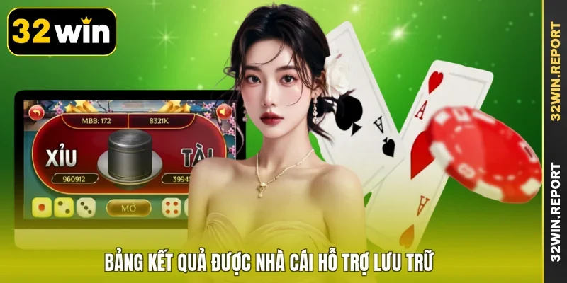 Bảng kết quả được nhà cái hỗ trợ lưu trữ